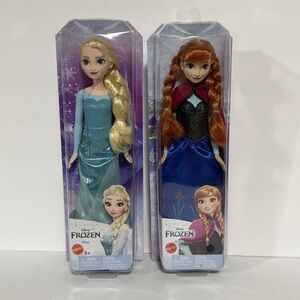 Disney's Frozen Anna and Elsa Dolls Set By Mattel In Original Boxes